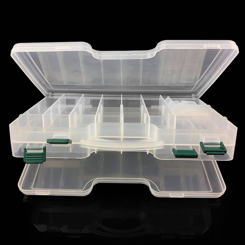 Mimilure 2 Sided Fishing Tackle Box: 44 Compartments Large Fishing Lure Storage Box with Dividers (White) - Image 2